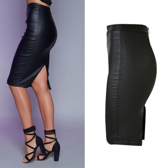🎉🎊3X〽️HP🎊🎉 NWT Faux Leather Pencil Skirt - Picture 2 of 8
